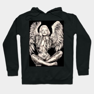 Marilyn Monroe as a Tattooed Winged Lady Print Hoodie